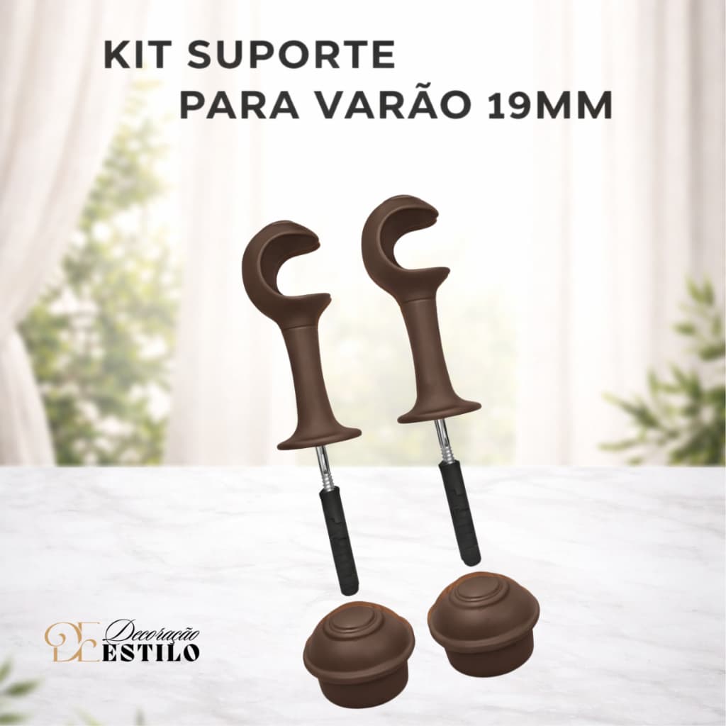 Kit C/2 Suporte para varão de cortina 19mm em plástico várias cores