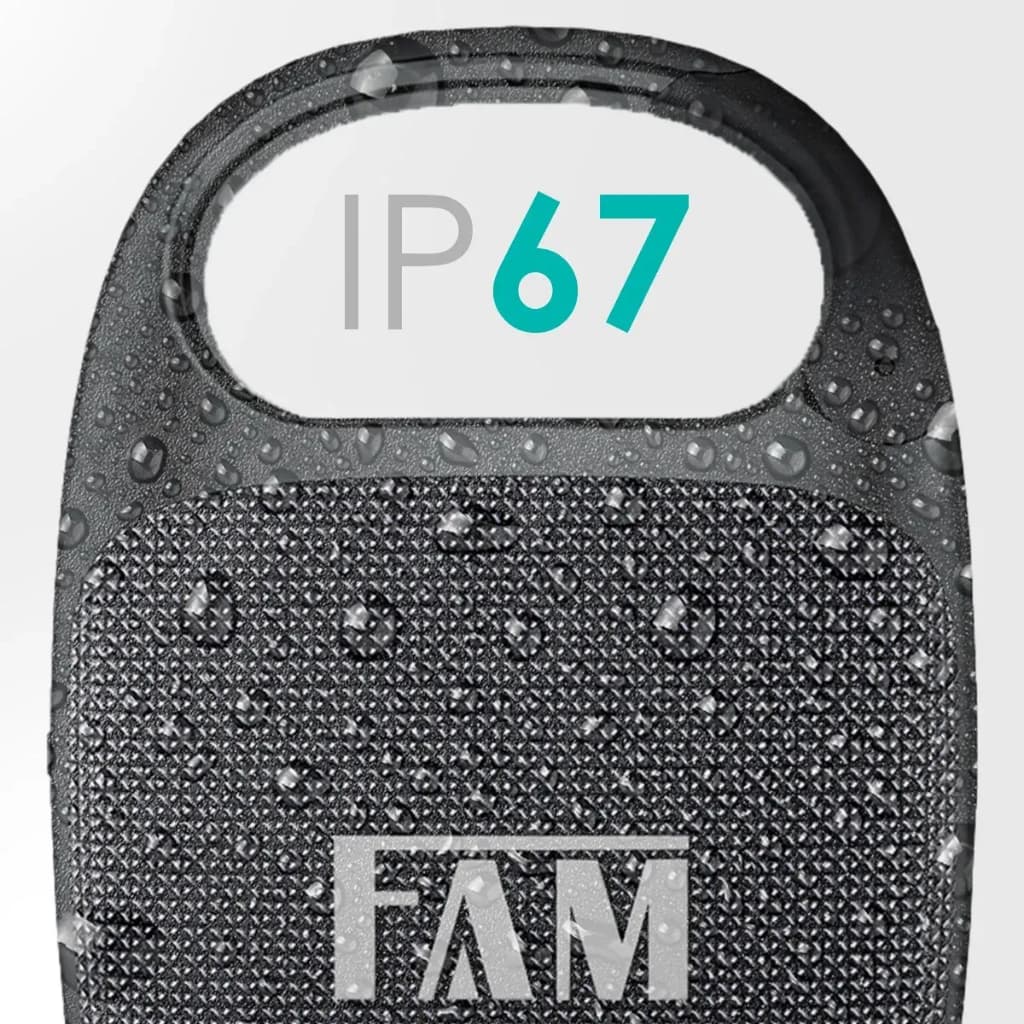 Caixa de Som Portátil Bluetooth 10W FAM Easy sem fio som alto grave usb radio fm entrada aux