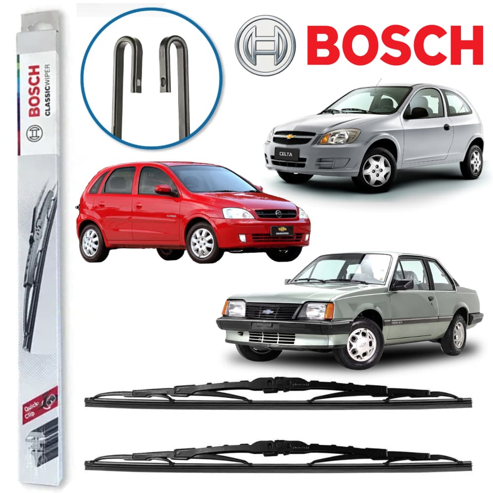 Par Palheta Limpador Parabrisa GM Celta Corsa Classic Monza Prisma Astra Kadett Ipanema BOSCH
