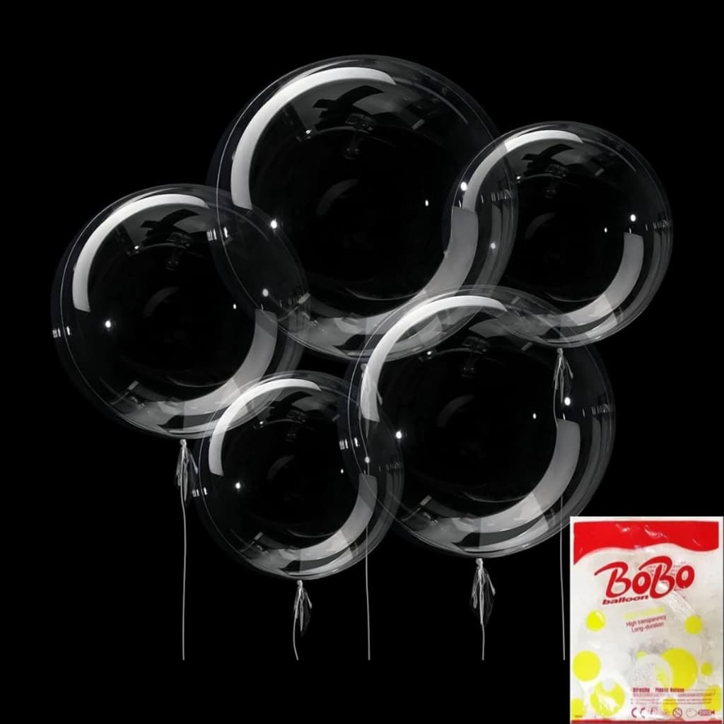 Kit 5/10/20/30/40/50 Balão Bubble 18 Polegadas Transparente Cristal 45cm Bolha BoBo Festa Decoração