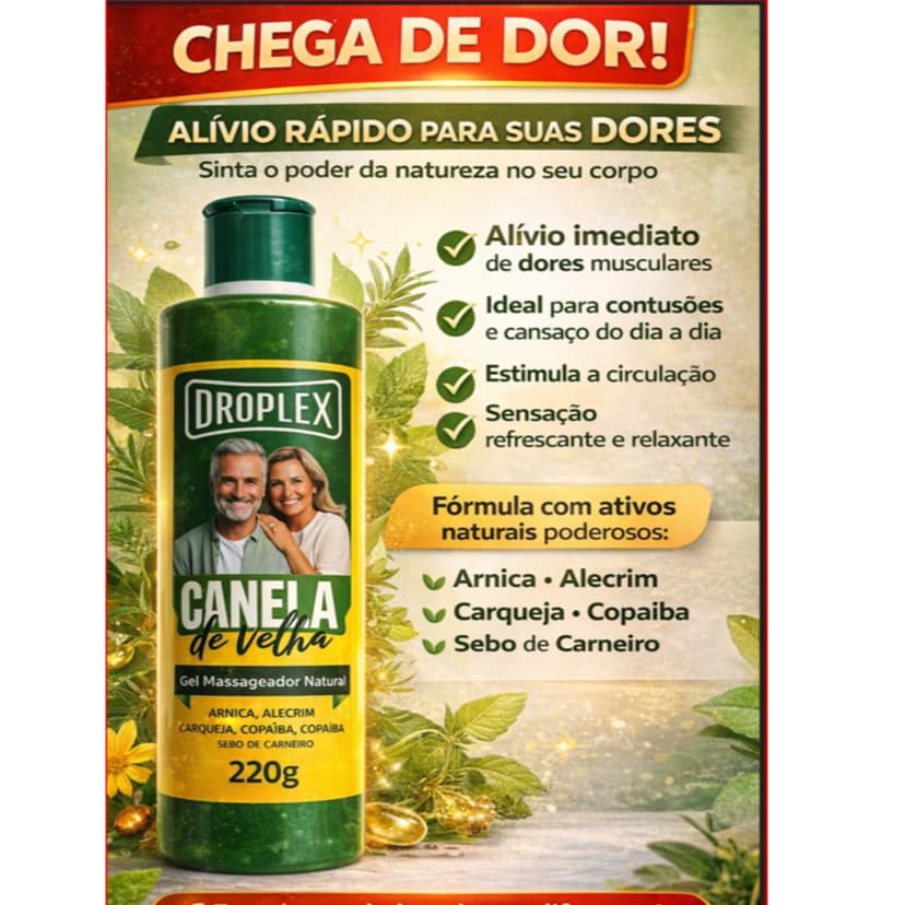 Gel Massageador Canela de Velho 220g Arnica Alecrim Relaxante Muscular Corporal