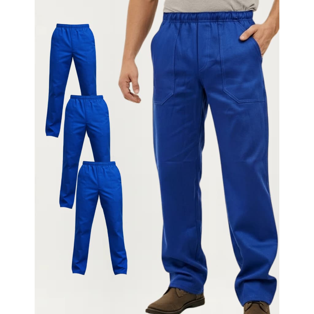 Kit 3 Calças para Uniforme De Brim Algodão Pesado Reforçada Trabalho Oficina Construção Manutenção
