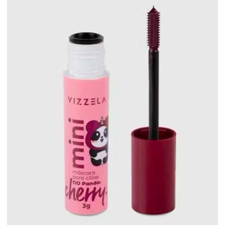 Mini Mascara para Cilios No Panda - Cor Cherry - Vizzela