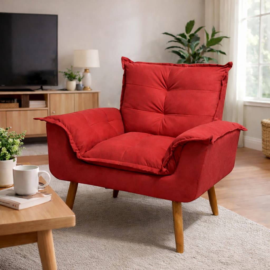 Poltrona Opala Suede Decorativa Luxo Resistente Confortável Pés Palito