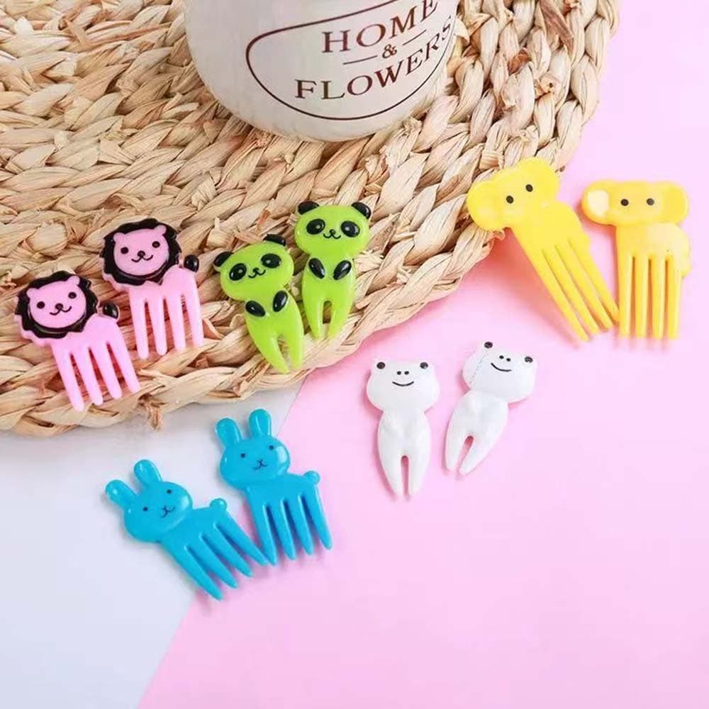 KIT 10/20/30 PCS Garfinho Palitos Para Fruta Petiscos Lancheira Animais Infantil