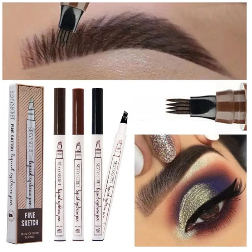 Caneta Henna Sobrancelha - Castanho: Preenchimento Instantâneo e Efeito Microblading