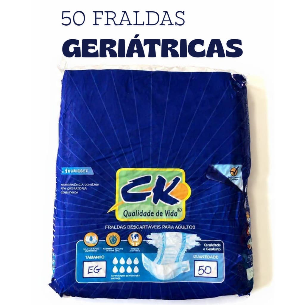 Fralda Geriátrica EG CK com 50 fraldas Unissex