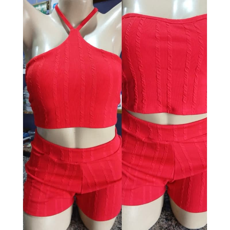 Conjunto Feminino Anarruga. Short e Cropped . Tamanho Único