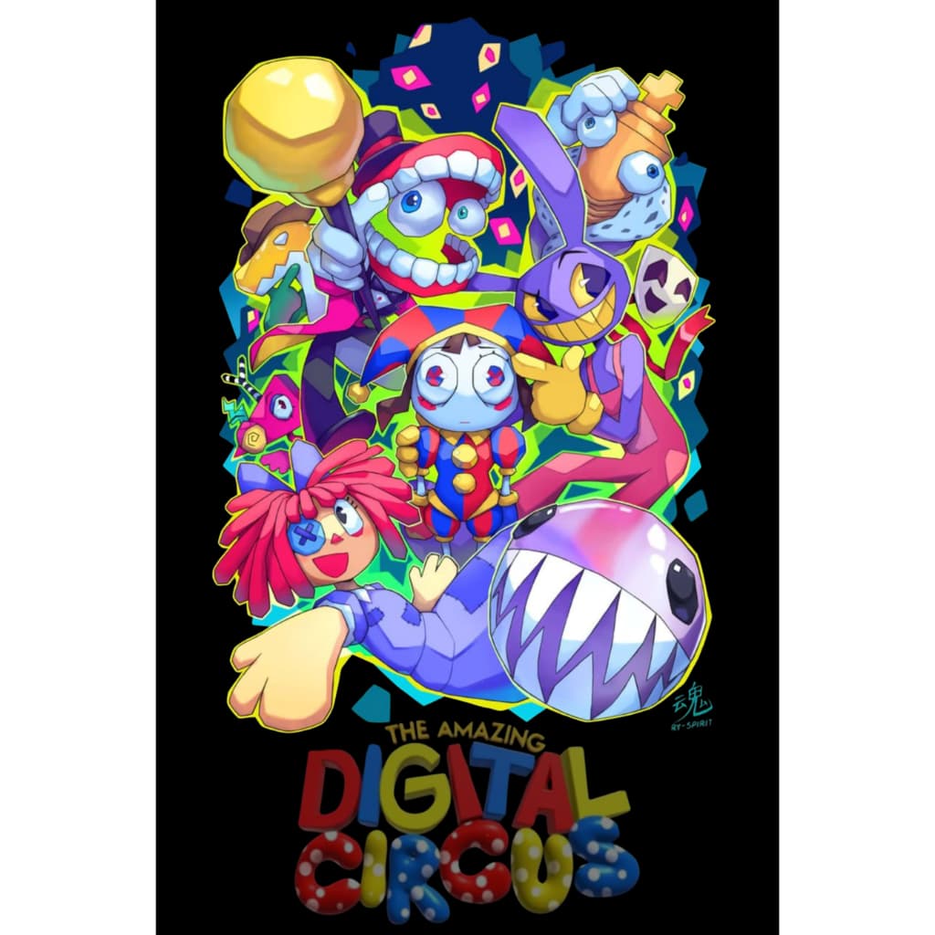 O INCRÍVEL CIRCO DIGITAL - Quadro Decorativo em mdf - 60x40cm - Animação - Presente - Vinil