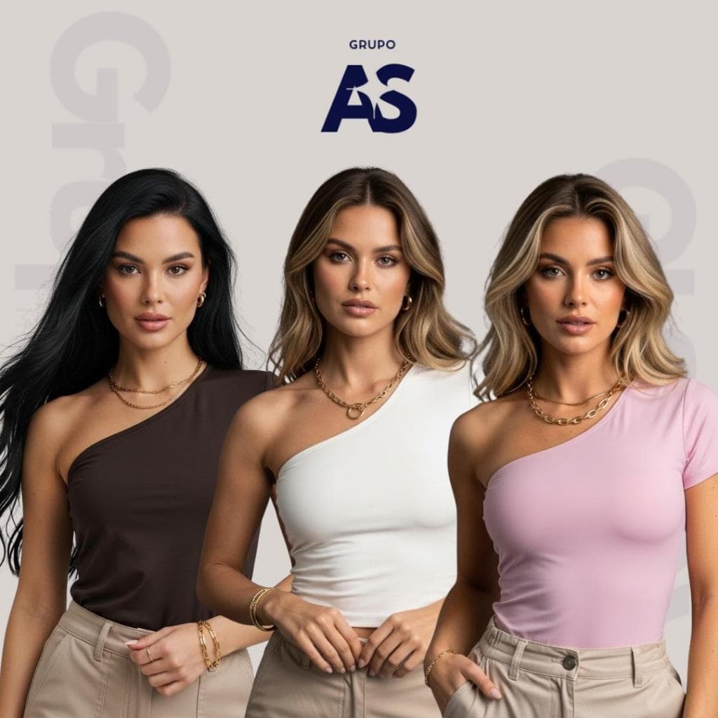 Kit 3 Blusinha Mula Manca um Ombro Casual