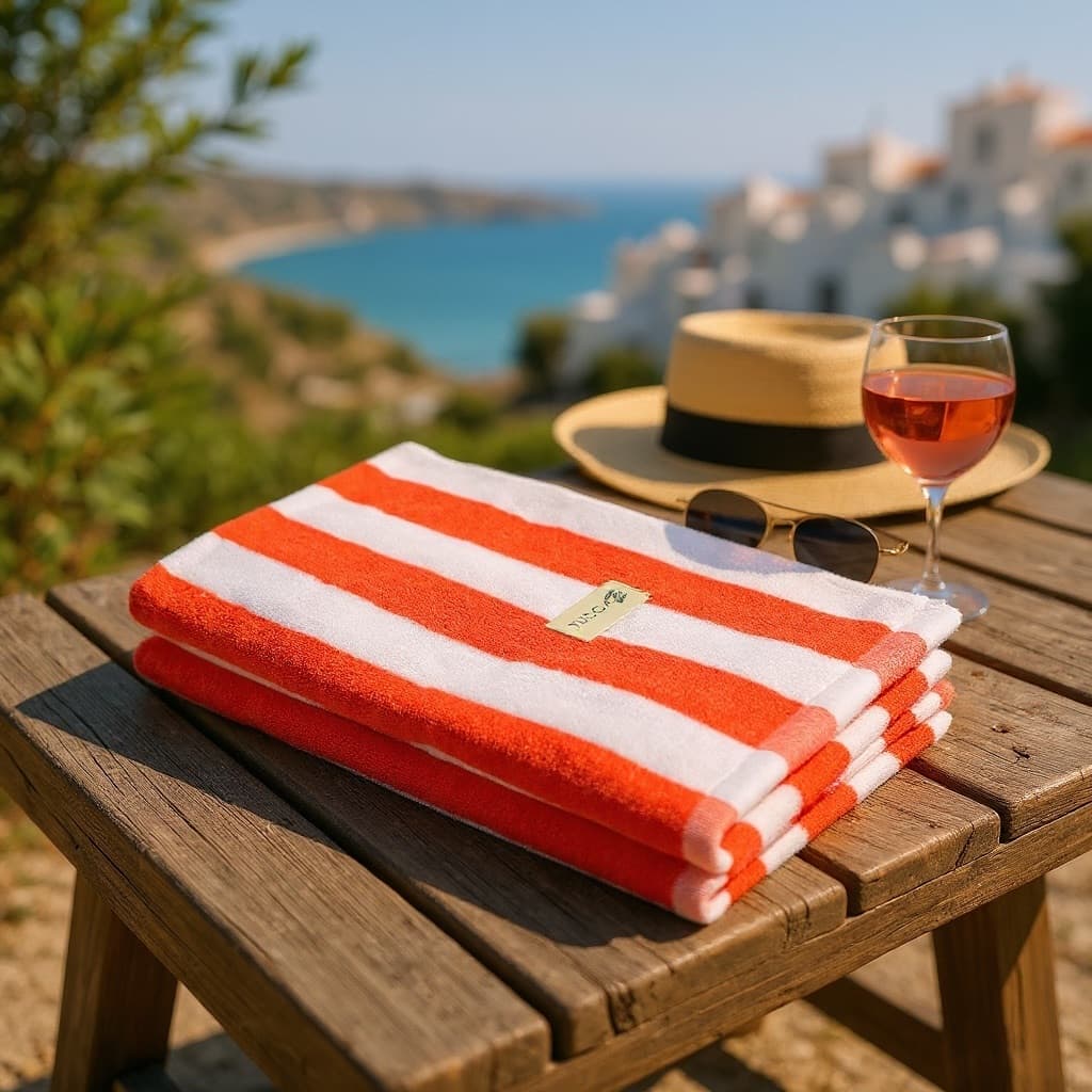 Toalha de Praia Resort Extra Grande Listrada 100% Algodão Toque Macio 80x160cm Alta Absorção