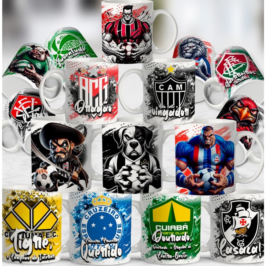 Caneca de Porcelana Times de Futebol Variados Presente