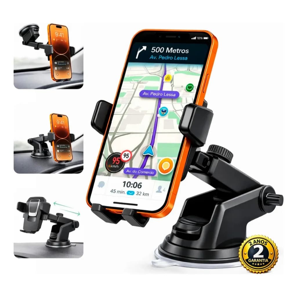 Suporte Veicular Para Celular Articulado Painel 360 Universal Giratorio Ventosa Carro Gps Magnetico