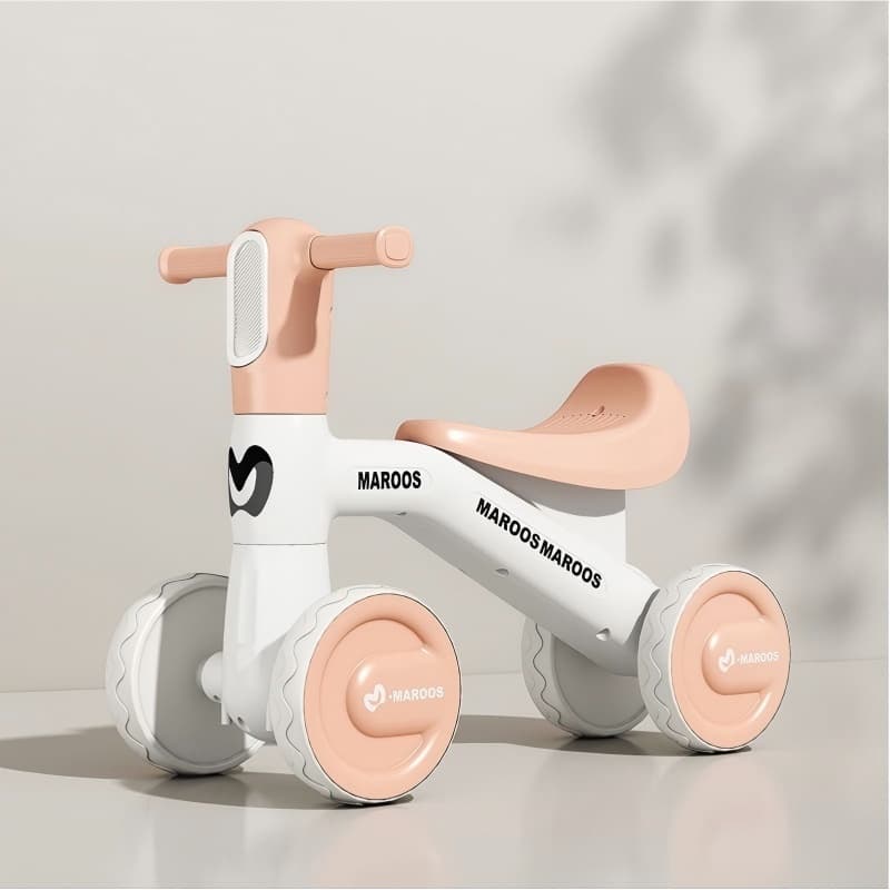 Bicicleta Infantil Equilíbrio 3 Rodas sem Pedal, Triciclo Baby 1-3 Anos, Seguro e Estável, Limitador 135°, Até 30kg