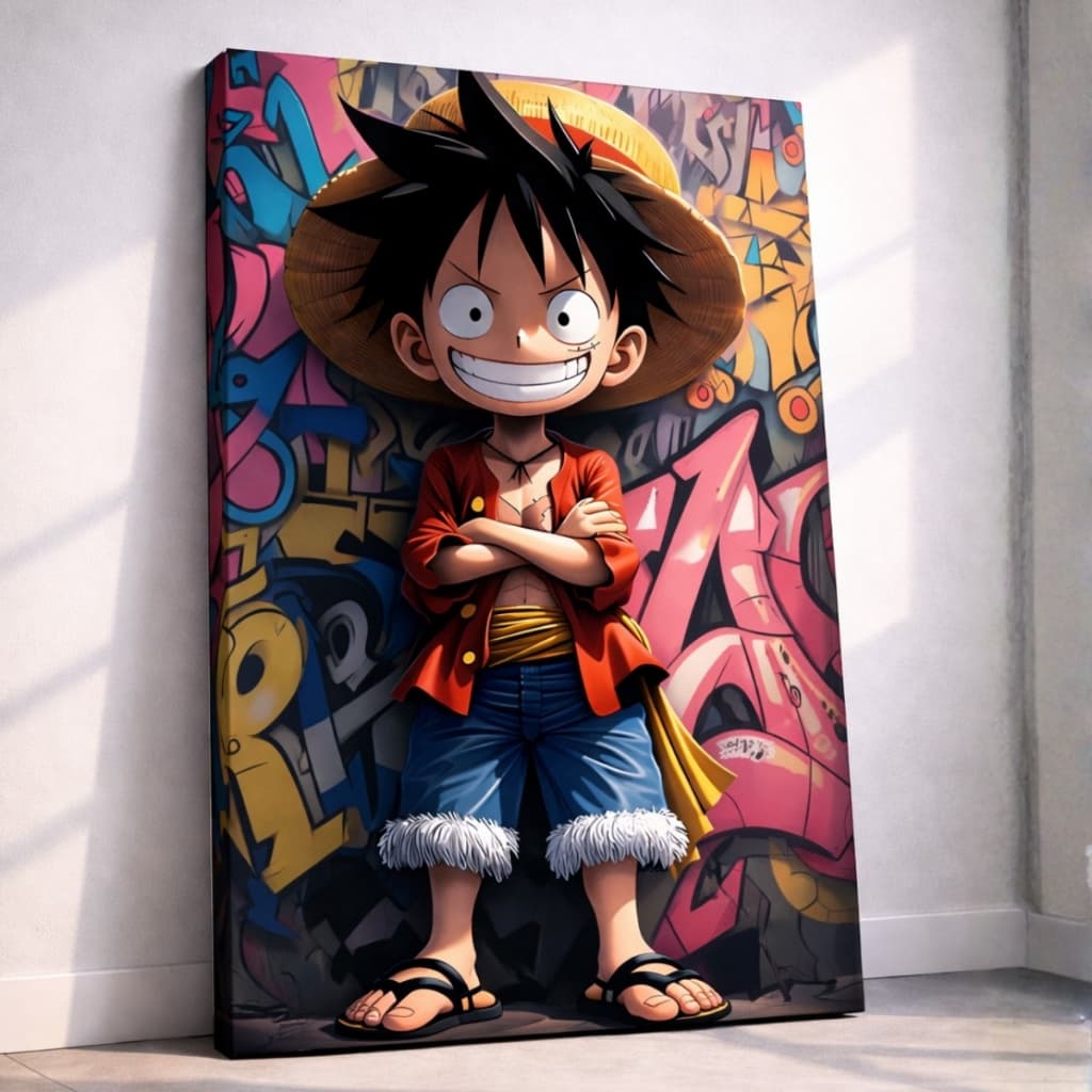Quadro Decorativo Luffy One Piece Anime Mangá Poster Sala Grafite Quarto 1 Peça