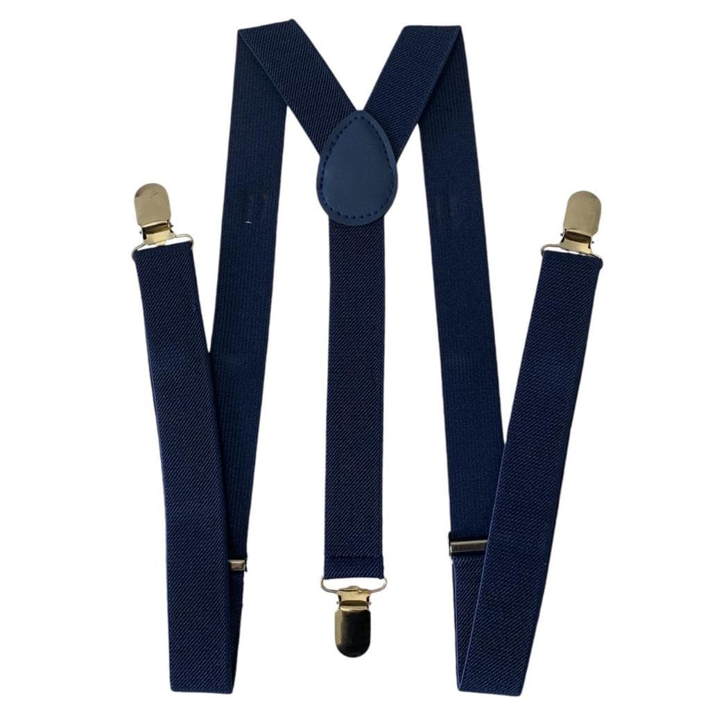 Suspensório Masculino 2,5cm Adulto Ajustável Unissex Azul-marinho Escuro Liso