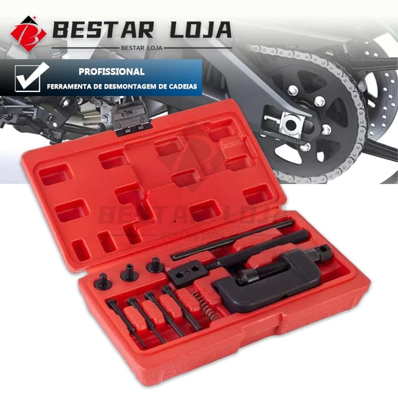BESTAR LOJA Kit Ferramentas Sacar Corrente de Moto Profissional Universal para Motocicletas e Bicicletas
