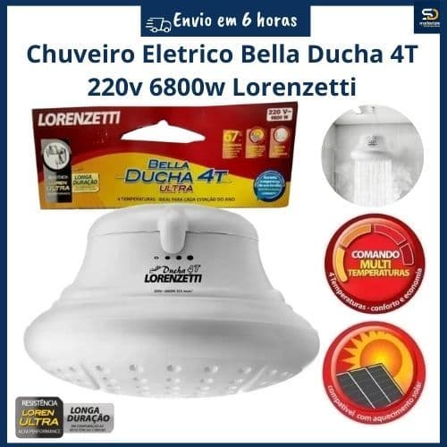 Chuveiro Bella Ducha 4T 220v 6800w Lorenzetti
