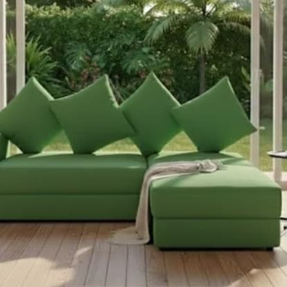 SOFÁ _CAMA EM Courino 3LUGARES 4MÓDULOS DE MONTAGE 3ALMOFADAS CASA DECORAÇÃO PROMOÇÃO DIA DIA SHOPEE PREÇO BAIXO