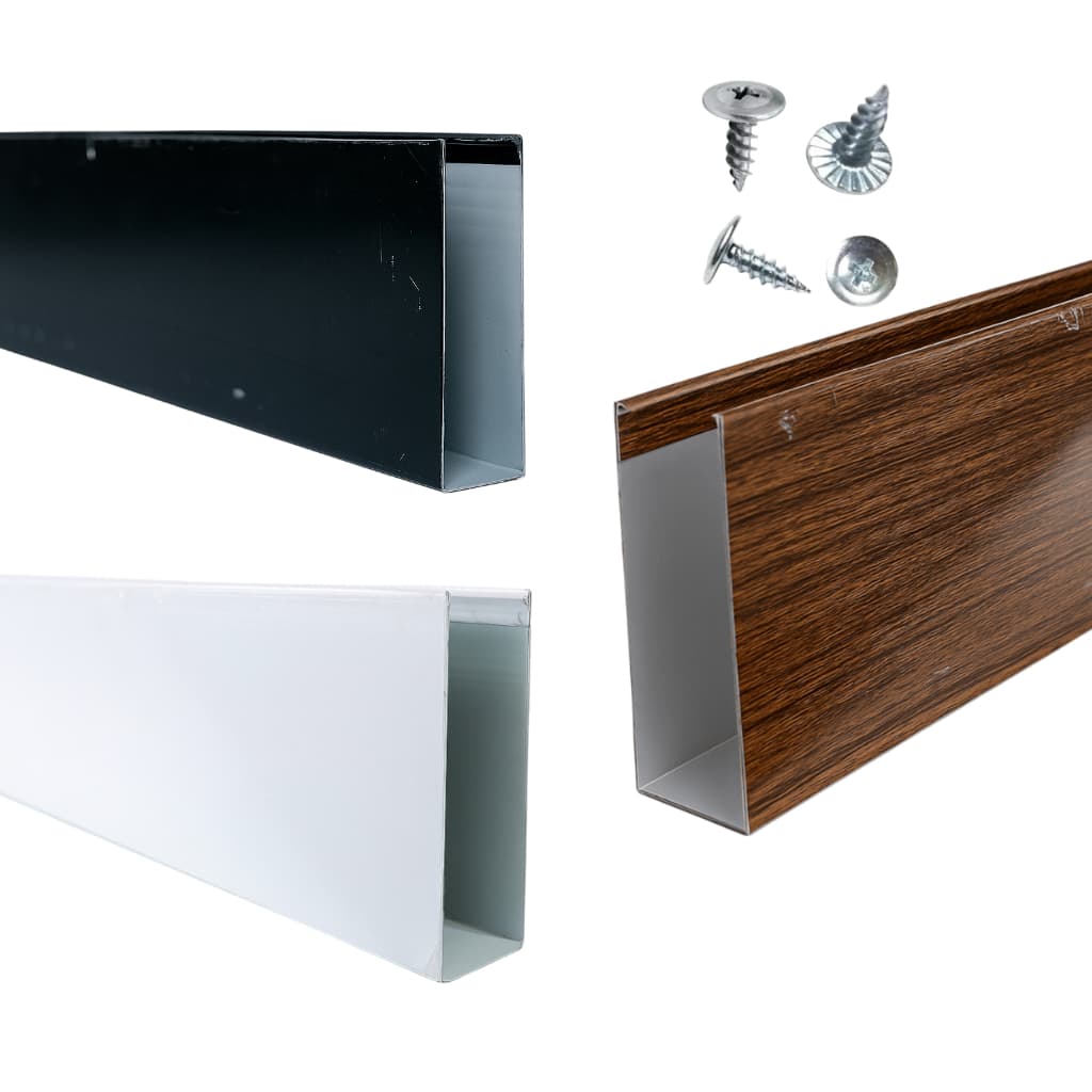 Salva Porta Proteção Chapa Galvanizado Branco Preto e Madeira Contra Umidade 70cm 5cm altura 3,5cm