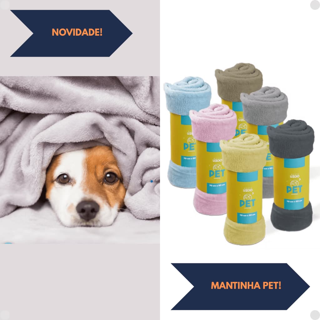 Mantinha PET Soft Pelúcia Cachorro Gato Cobertor Macio Azul Rosa Bebê Fofa