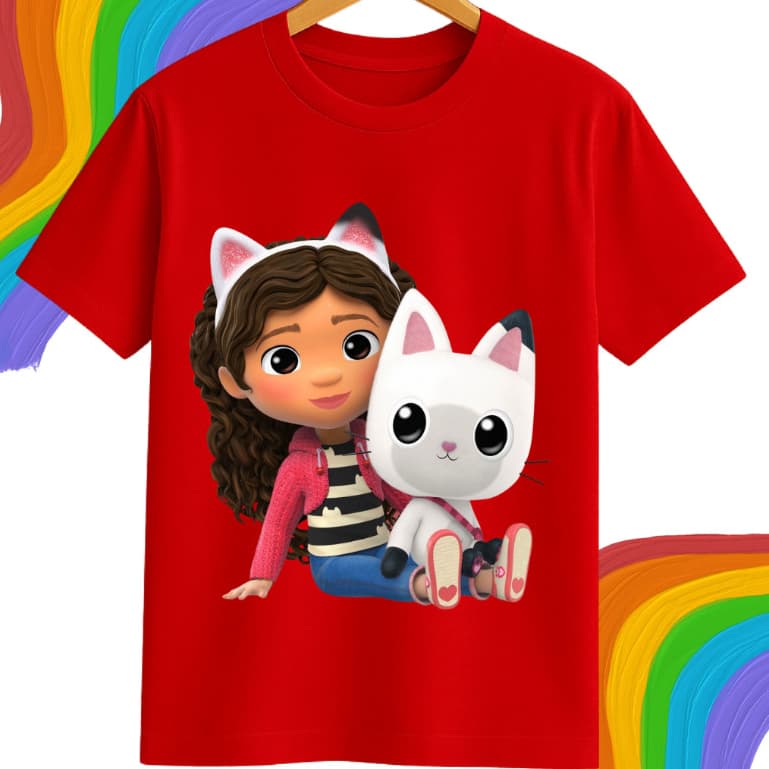 Camiseta camisa blusa infantil CASA MAGICA DA GABBY algodão100%