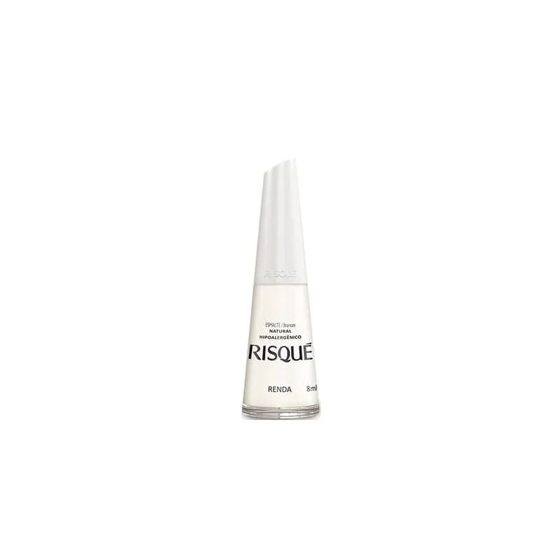 Esmalte Risqué Branco Natural Renda 8ml KIT 3 UNIDADES