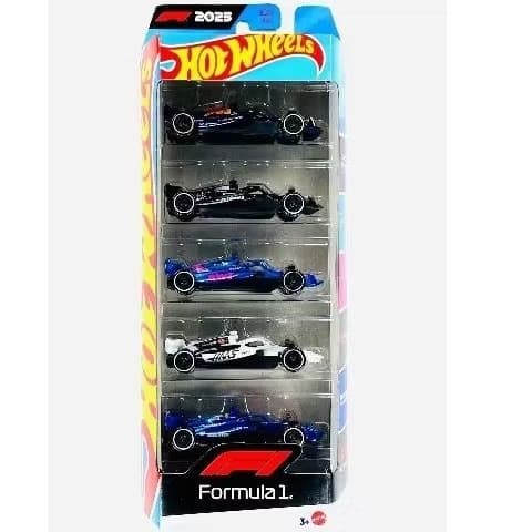 Hot Wheels Pack C/ 5 Carrinhos Edição Fórmula 1 2025 - Hot Wheels Mattel Diecast