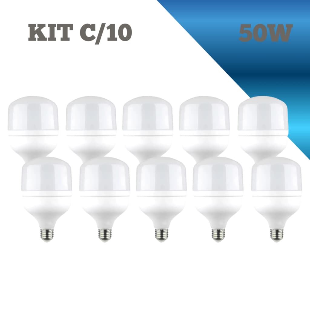 Kit 10 Lâmpadas Alta Potência Led BR 50W