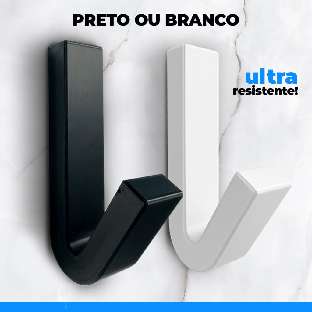 Ganchos de Parede Kit 3/6/9 und - Suporte Resistente - Fixação Forte - Porta Toalha Banheiro Cozinha
