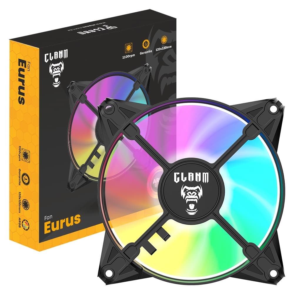Cooler Gamer CLANM Eurus RGB 4 PIN Molex 120mm – Silencioso e Potente