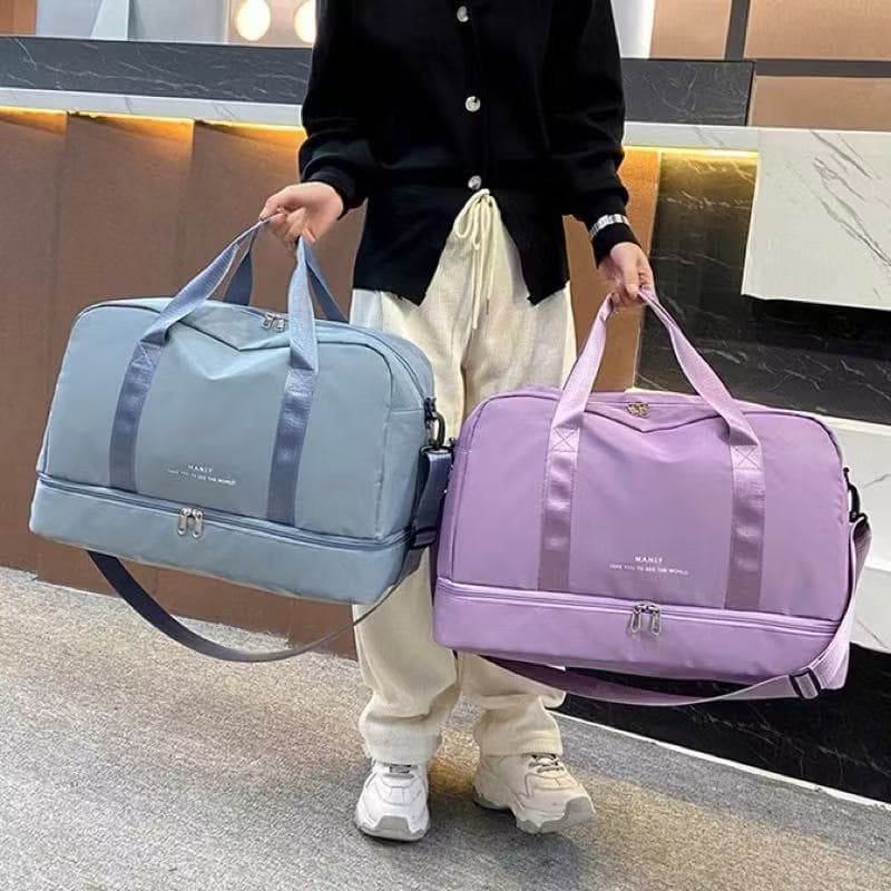 Bolsa de Viagem Esportiva Multifuncional com Compartimento Duplo e Grande Espaço Interno