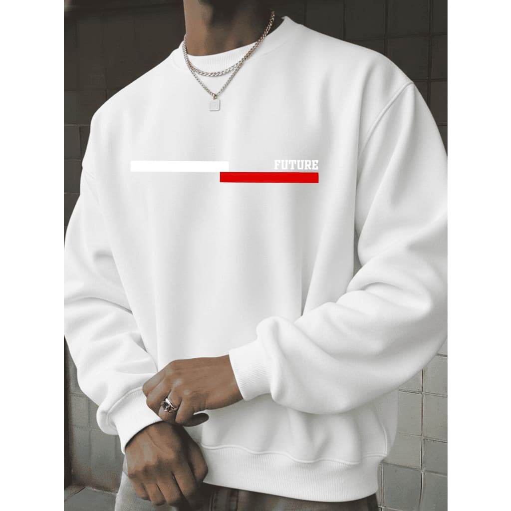 Moletom Masculino Flanelado Gola Redonda Blusa de Frio para Inverno Future