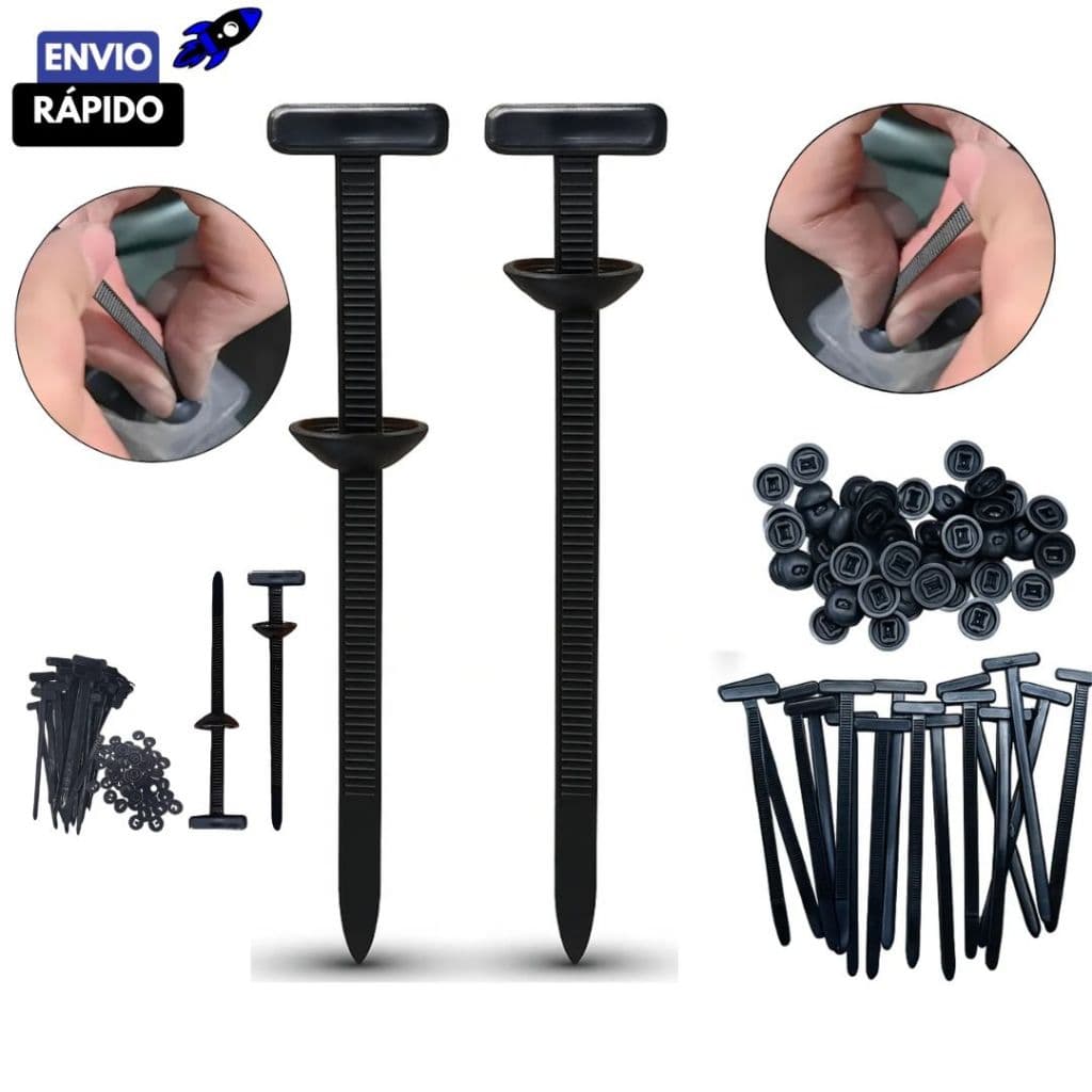 Kit 50/40/20 Abraçadeira Nylon Enforca Gato Cinta Plástica Universal Travamento Automático Carro
