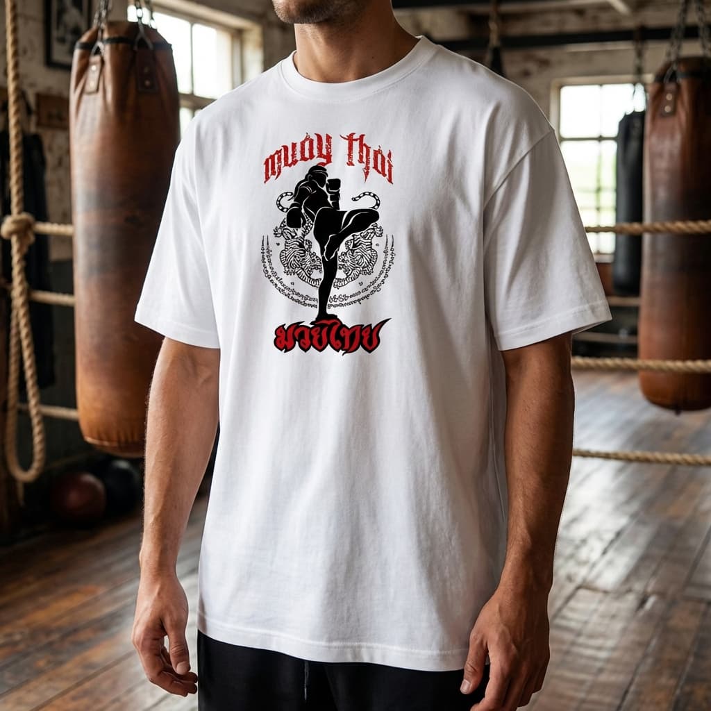 Camiseta Unissex T-shirt Treino Academia Luta Muay Thai Lutador Camisa Oversized Resistente