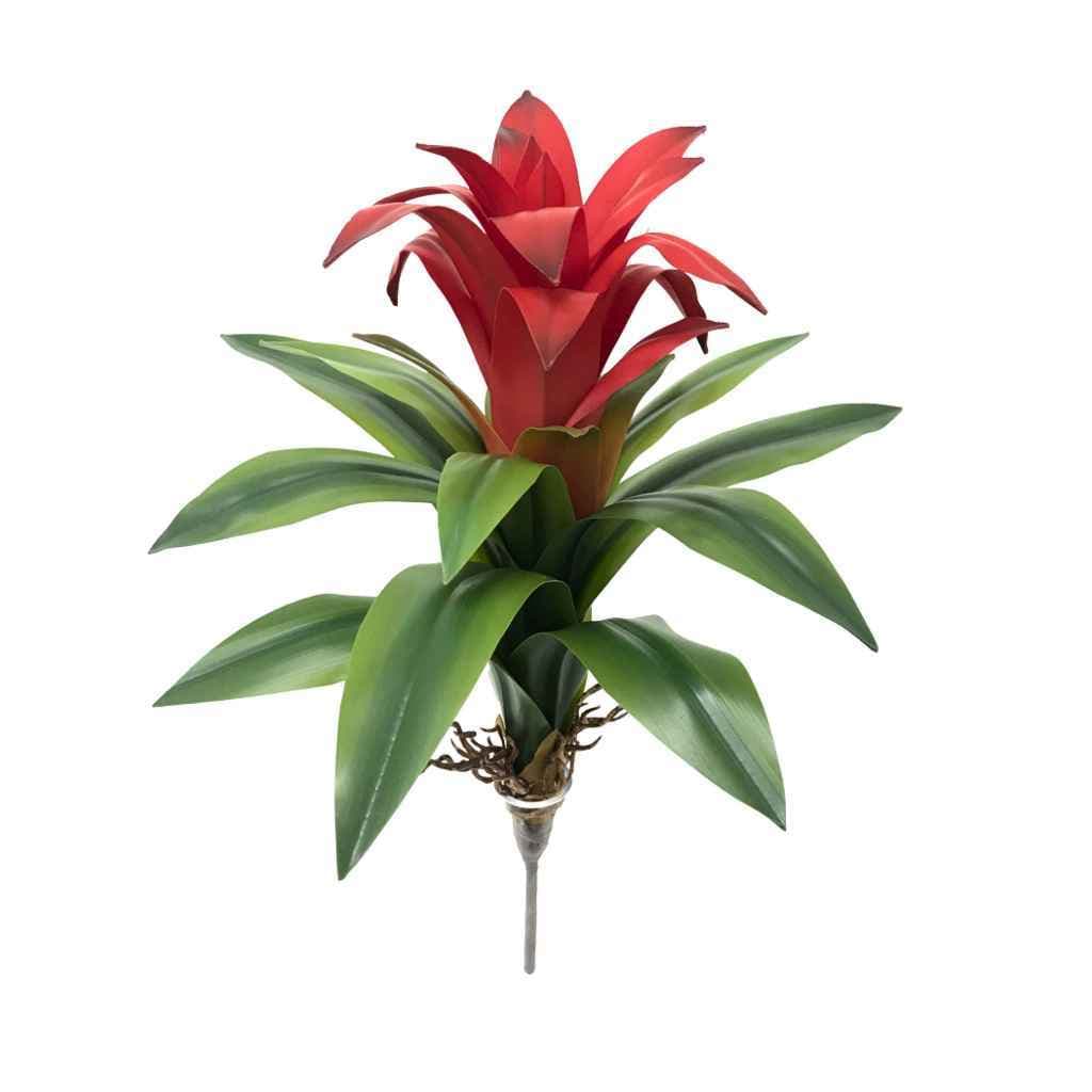 Planta Bromélia Artificial Real Toque Casa Decoração