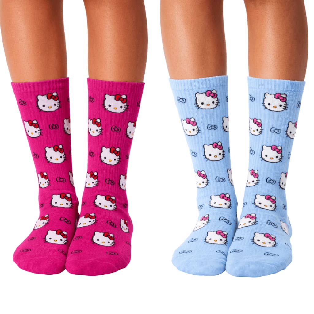 Meia Divertida Cano Longo Personagem Estampada Hello Kitty Casual Unissex Academia Corrida CrossFitt