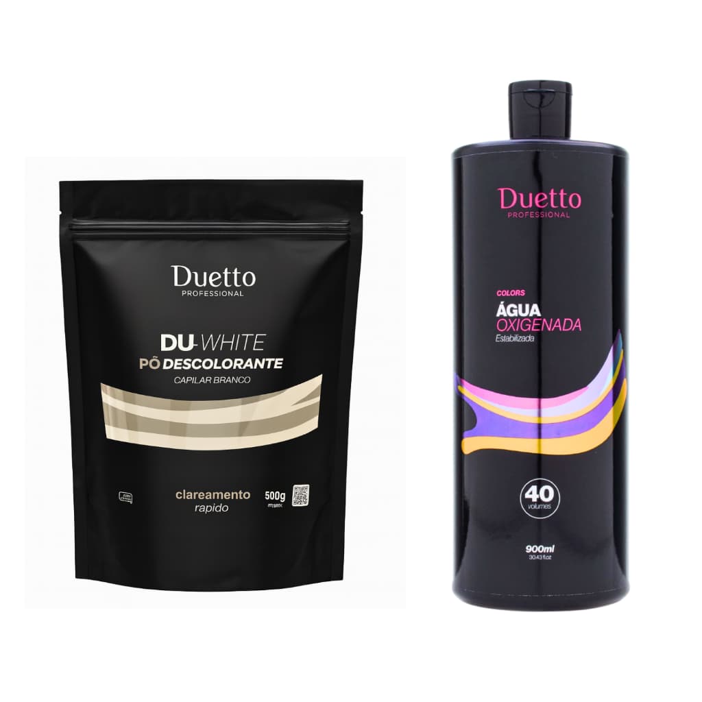 Kit Pó Descolorante e agua oxigenada 40V Duetto Professional