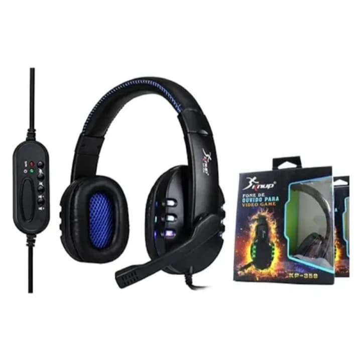 Fone Headset Gamer Pc Knup Kp-359 P2/usb Led Microfone Jogo