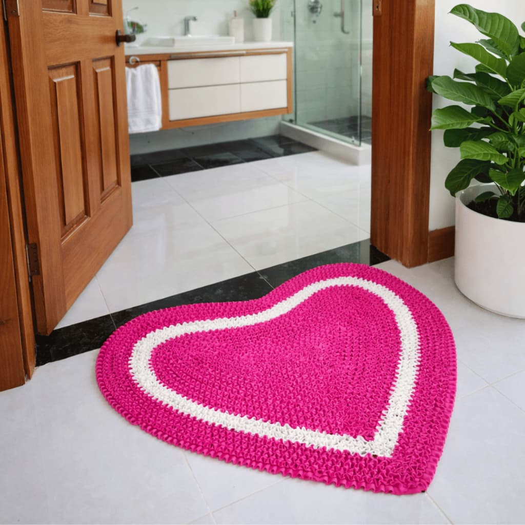 Tapete Porta Quarto Frufru Coração Antiderrapante 50x60cm Várias Cores