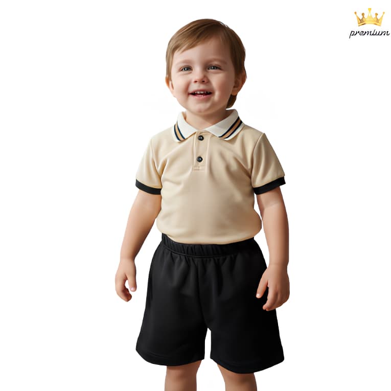 Conjunto polo Visual Kids-Moderno Atividades-Ao-Ar-Livre Liberdade-Movimento Práticos Seca-Fácil