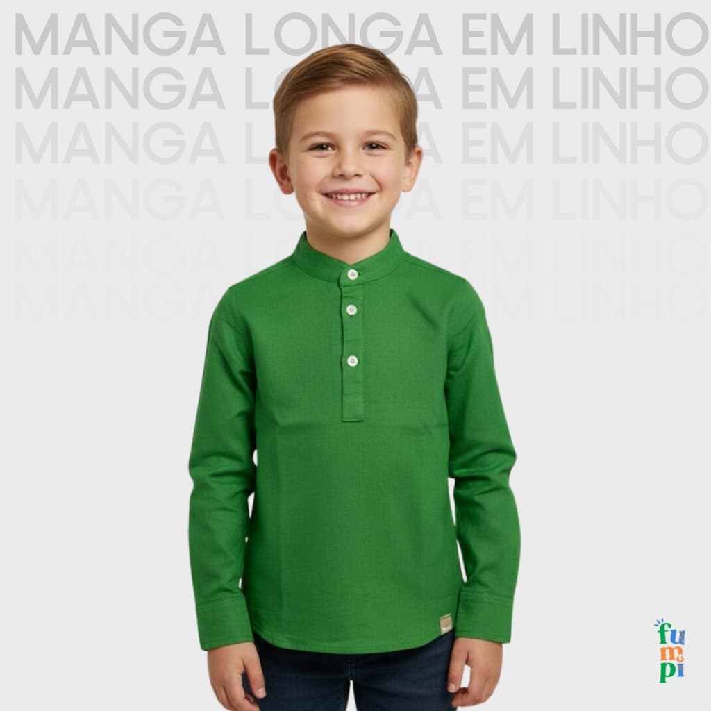 CAMISA MANGA LONGA DE LINHO GOLA PADRE SOCIAL CASAMENTO BOTÕES