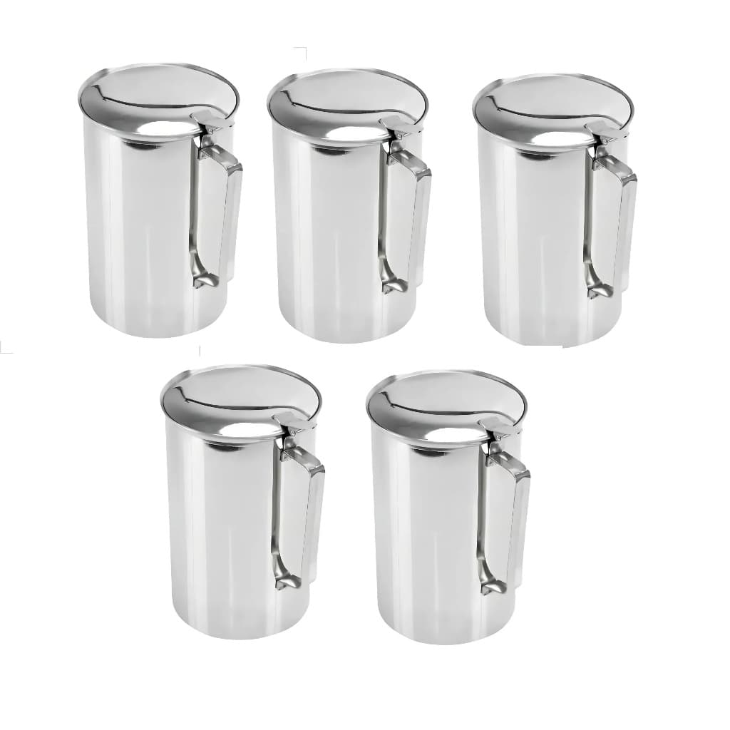 kir 5 Jarra Suco Água Aço Inox 2 Litros Com Tampa E Aparador De Gelo, guarapa, garapa, suco, refrigerante, bufet, servir