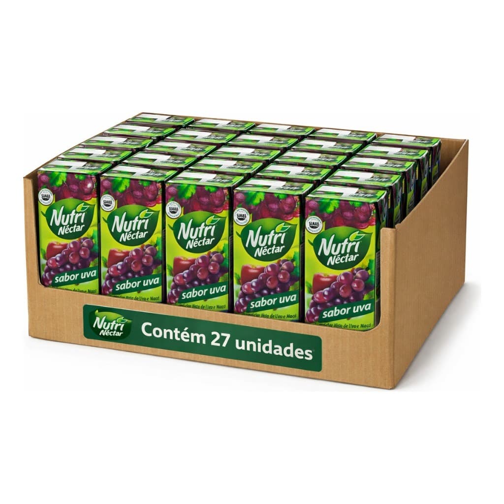 Suco Nutrinécta Ideal Passeios Lanche Lancheira Escolar Caixinha 200 ML  27 Unidades Caixa Fechada
