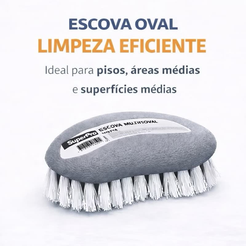 Escova Oval Multiuso para Limpeza Geral | Cerdas Resistentes | Uso Doméstico | Limpeza Eficiente