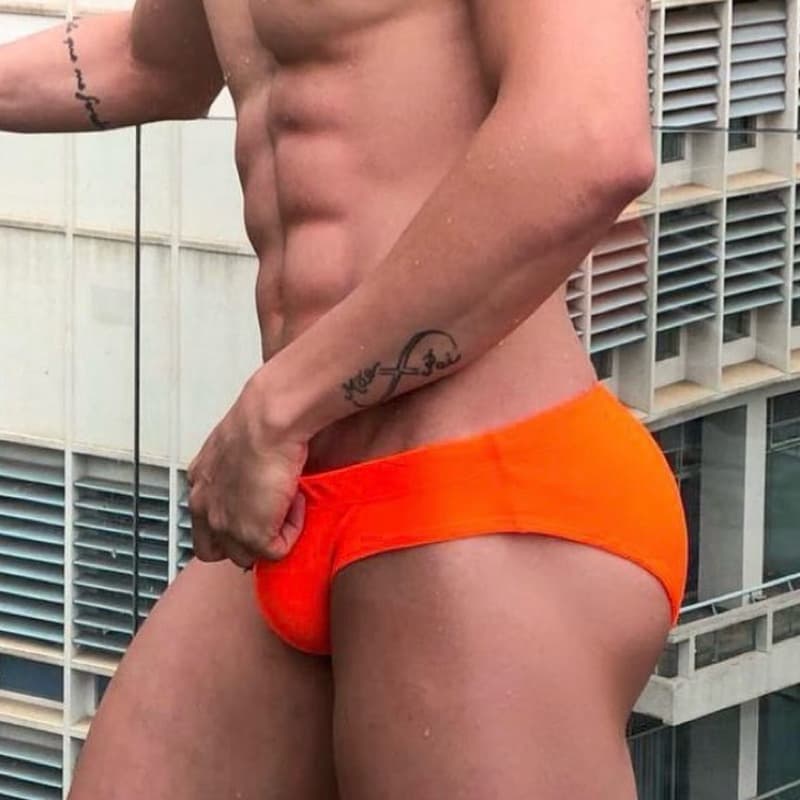 Sunga Masculina Slim Laranja Neon Cavada