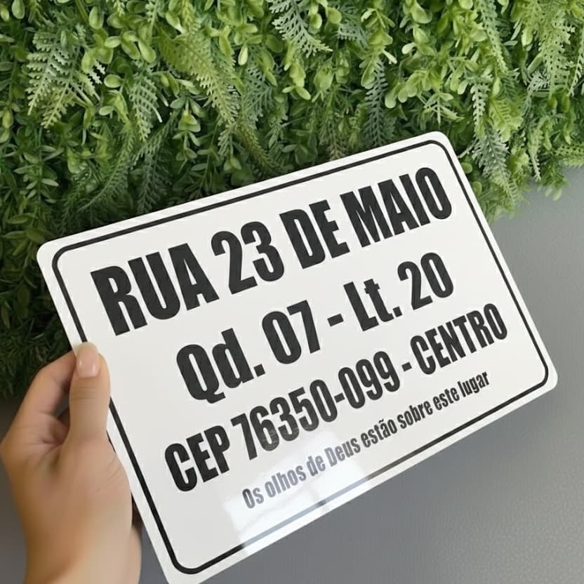 Placa De Endereço 30x20cm - Personalizada