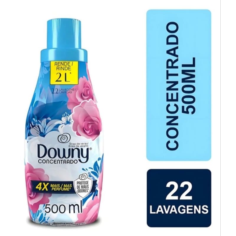 2 Amaciante concentrado DOWNY 500ml BRISA DE VERÃO LAVA ROUPAS ROUPAS CHEIROSA LEVE MAIS PAGUE MENOS