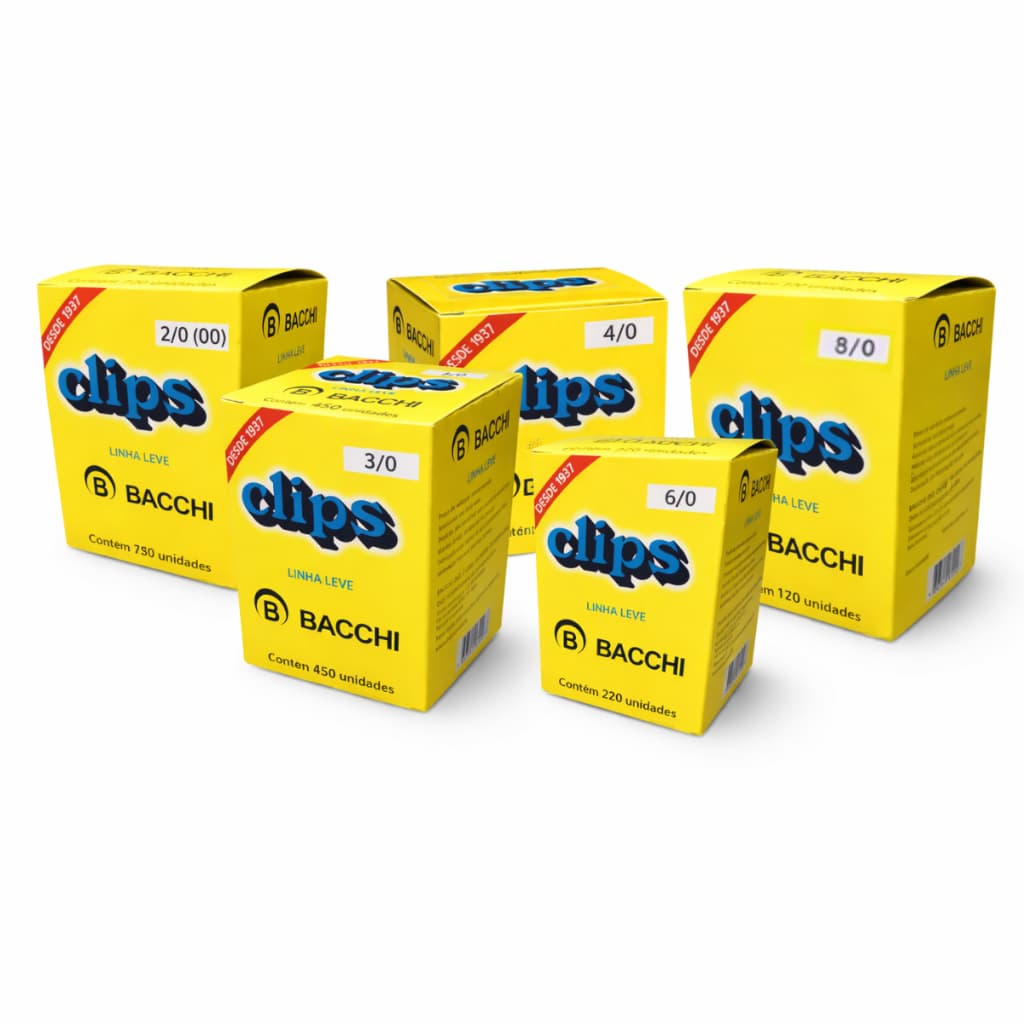 Clips Bacchi Para Papel 4/0 420 Unidades Original