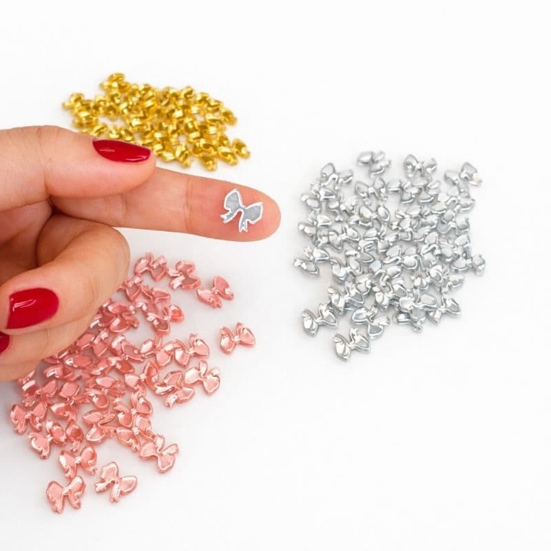 Mini Aplique de Lacinho Acrílico espelhado Para Artesanato Bijuterias Diy